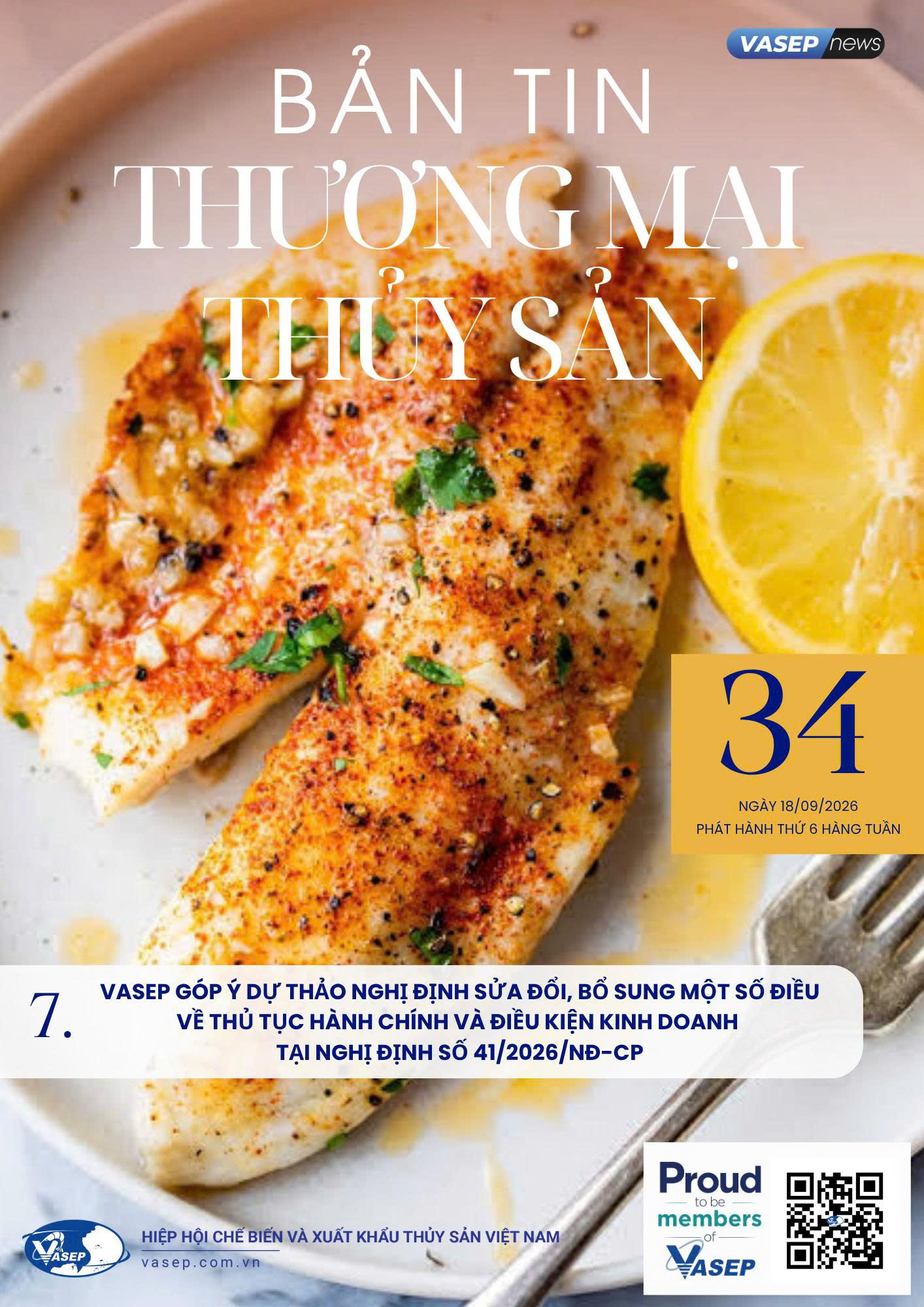Bản tin tuần Thương mại Thủy sản số 34-2026