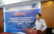 Ảnh Hội thảo tập huấn: Triển khai áp dụng các điều khoản, quy tắc thương mại quốc tế (Incoterms 2020) cho các DN xuất nhập khẩu thủy sản Việt Nam