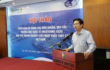 Ảnh Hội thảo tập huấn: Triển khai áp dụng các điều khoản, quy tắc thương mại quốc tế (Incoterms 2020) cho các DN xuất nhập khẩu thủy sản Việt Nam