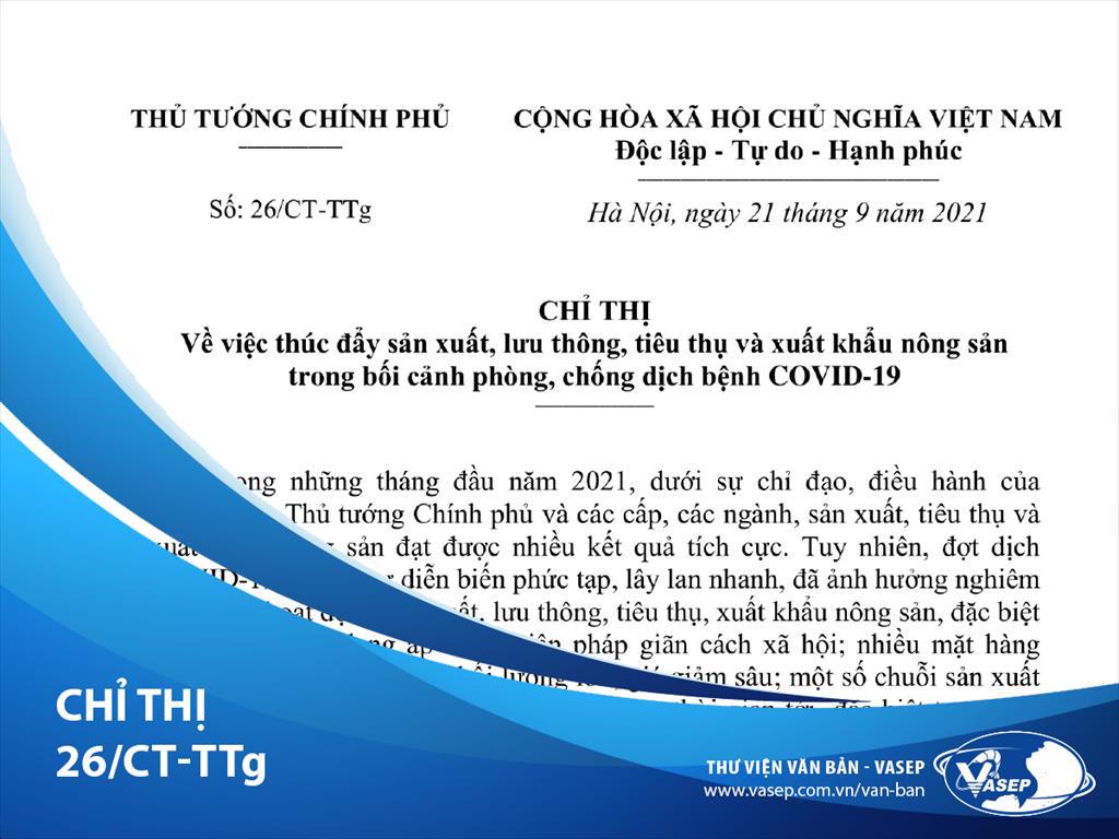 Thủ tướng Chính phủ chỉ đạo thúc đẩy sản xuất, lưu thông, XK nông sản