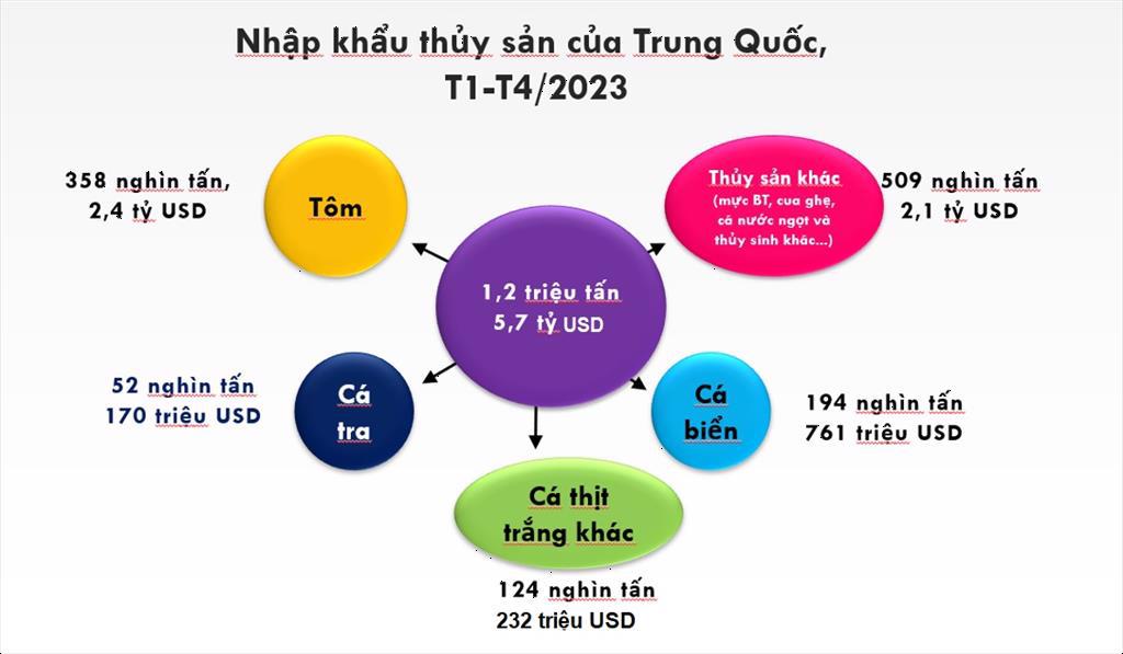 Trung Quốc Nhập khẩu thủy sản tăng, nhưng tiêu thụ trong nước chưa khởi sắc