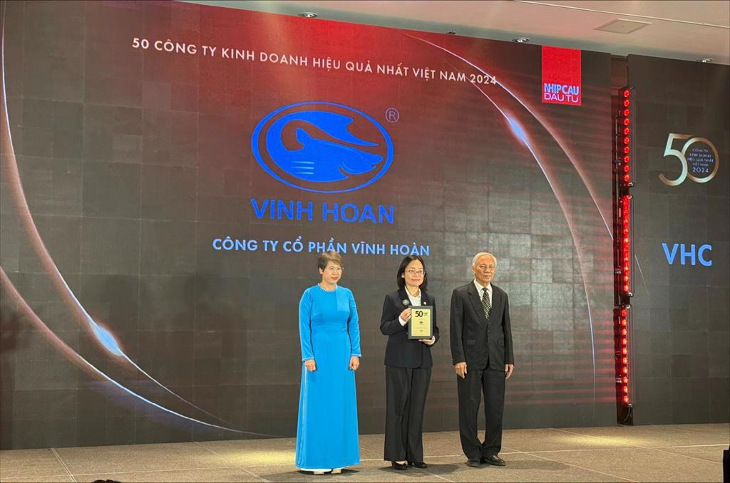 Vinh Hoan Corp ranked among the Top 50 most effective businesses in Vietnam for 11 consecutive years