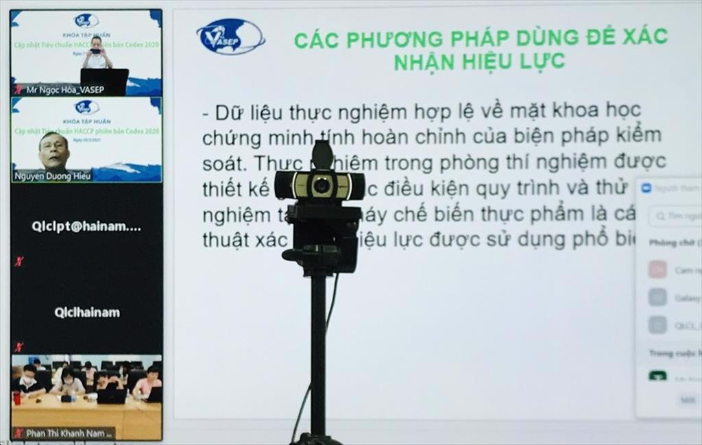 Khóa tập huấn “Cập nhật tiêu chuẩn HACCP phiên bản CODEX 2020”, tổ chức sáng ngày 26/3/2021. 