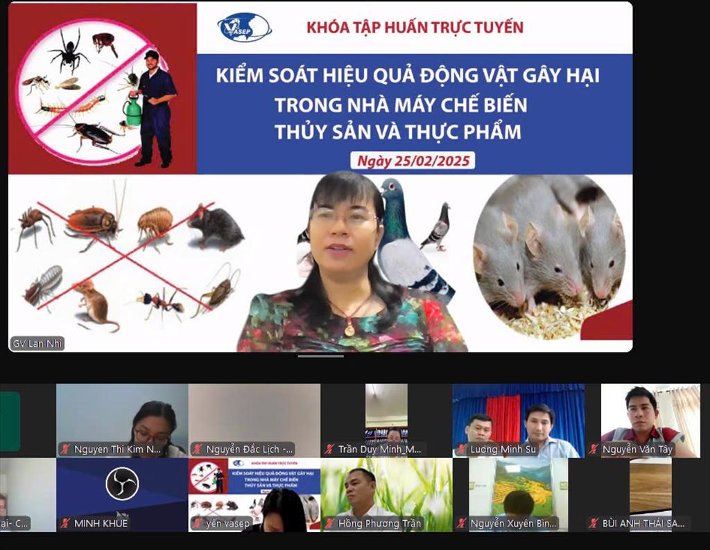 Khóa đào tạo: "Kiểm soát hiệu quả động vật gây hại trong nhà máy chế biến thủy sản và thực phẩm