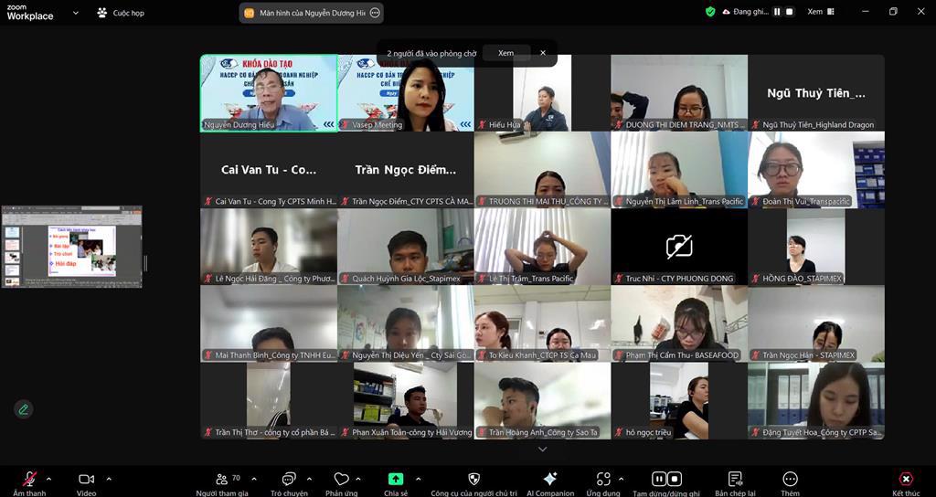 Khóa đào tạo:"HACCP cơ bản trong doanh nghiệp chế biến thủy sản"