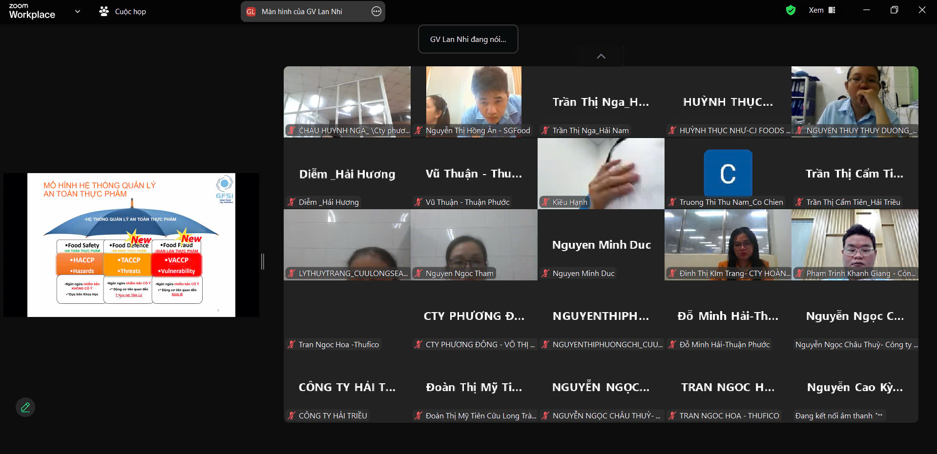 Khóa đào tạo: "Phòng vệ thực phẩm và gian lận thực phẩm trong Doanh nghiệp chế biến Thủy sản"