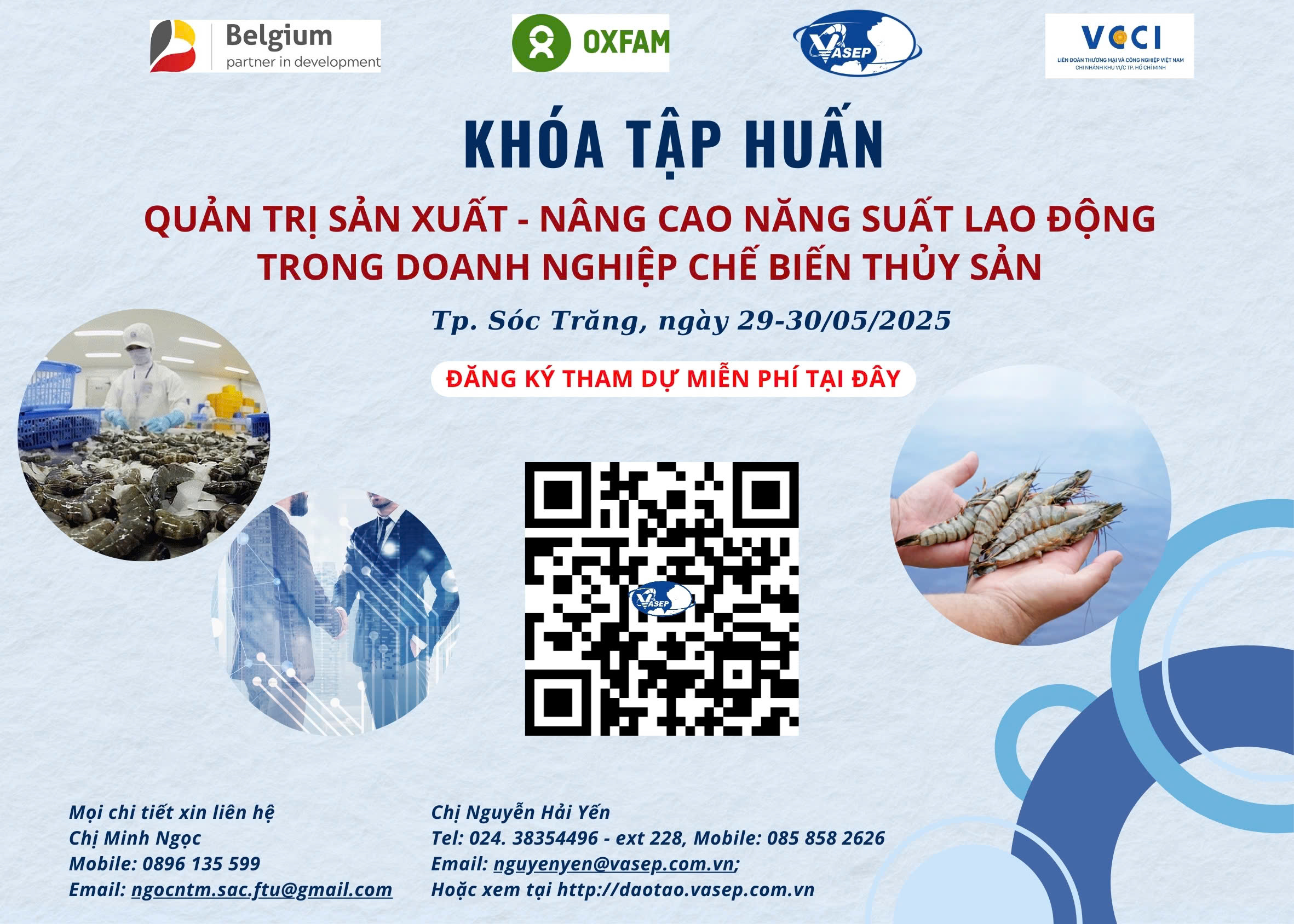 Khóa tập huấn “Quản trị sản xuất - Nâng cao năng suất lao động trong doanh nghiệp Chế biến Thủy sản”