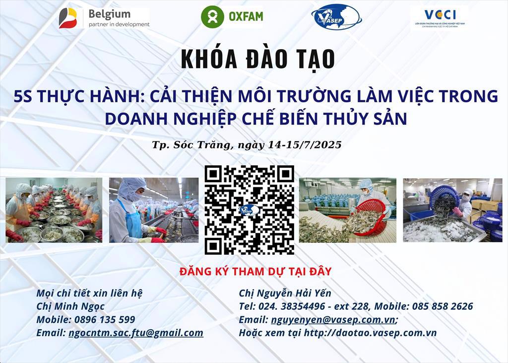 Khóa tập huấn 5S thực hành Cải thiện môi trường làm việc trong doanh nghiệp chế biến thủy sản