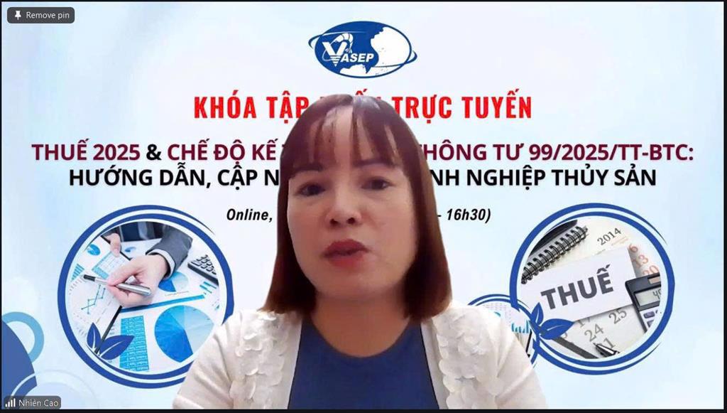  Khóa tập huấn: "Thuế 2025 & Chế độ kế toán theo thông tư 99/2025/TT-BTC: Hướng dẫn, cập nhật cho doanh nghiệp thủy sản"