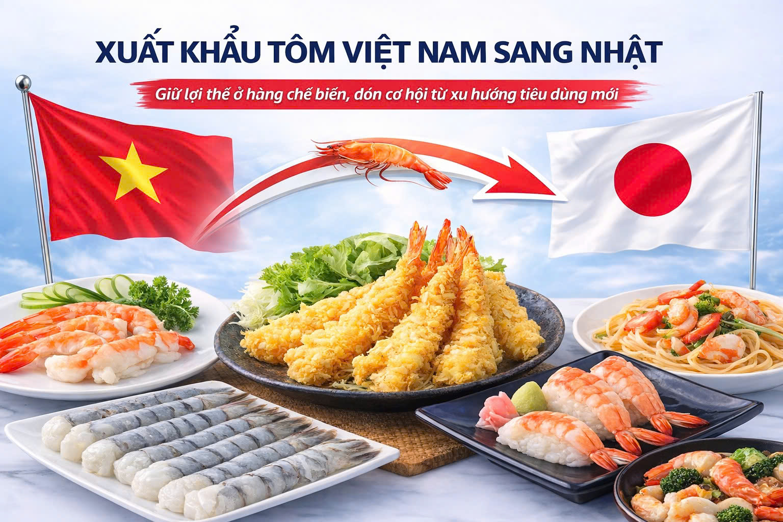 Xuất khẩu tôm Việt Nam sang Nhật Giữ lợi thế ở hàng chế biến, đón cơ hội từ xu hướng tiêu dùng mới 