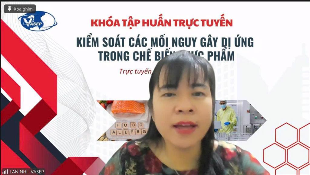 Khóa tập huấn: "Kiểm soát các mối nguy gây dị ứng trong chế biến thực phẩm"