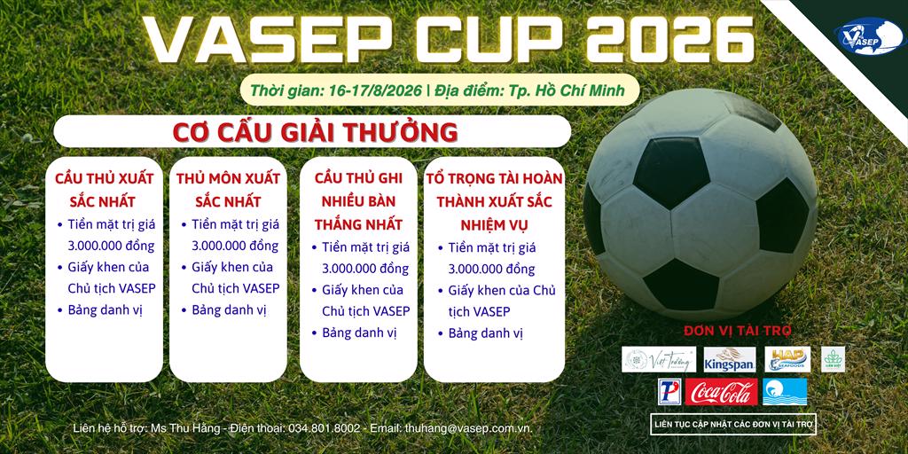 VASEP CUP 2026 công bố cơ cấu giải thưởng, tiếp tục lan tỏa tinh thần gắn kết doanh nghiệp thủy sản 