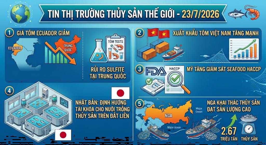Điểm tin thị trường thủy sản thế giới ngày 2372026