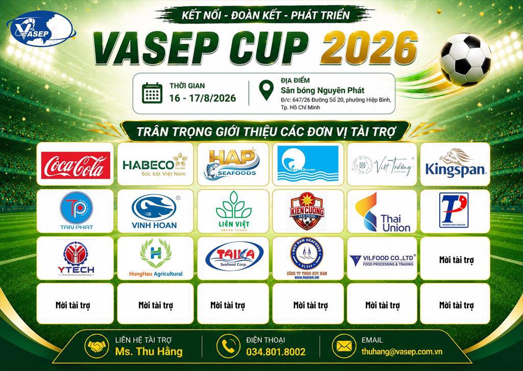 VASEP CUP 2026 tri ân các đơn vị tài trợ đồng hành cùng mùa giải đầu tiên 