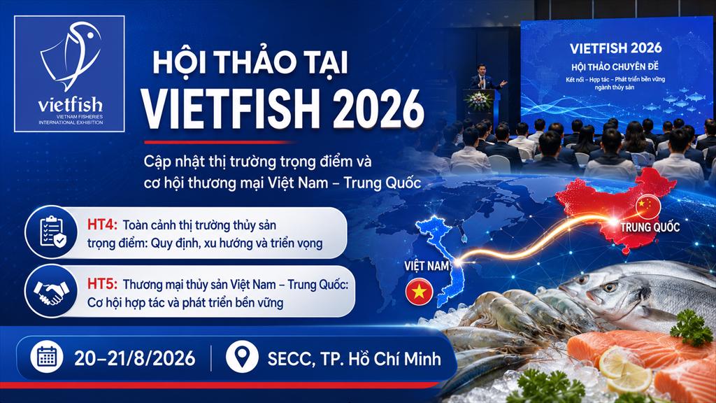 Hội thảo tại Vietfish 2026 Cập nhật thị trường trọng điểm và cơ hội thương mại Việt Nam – Trung Quốc