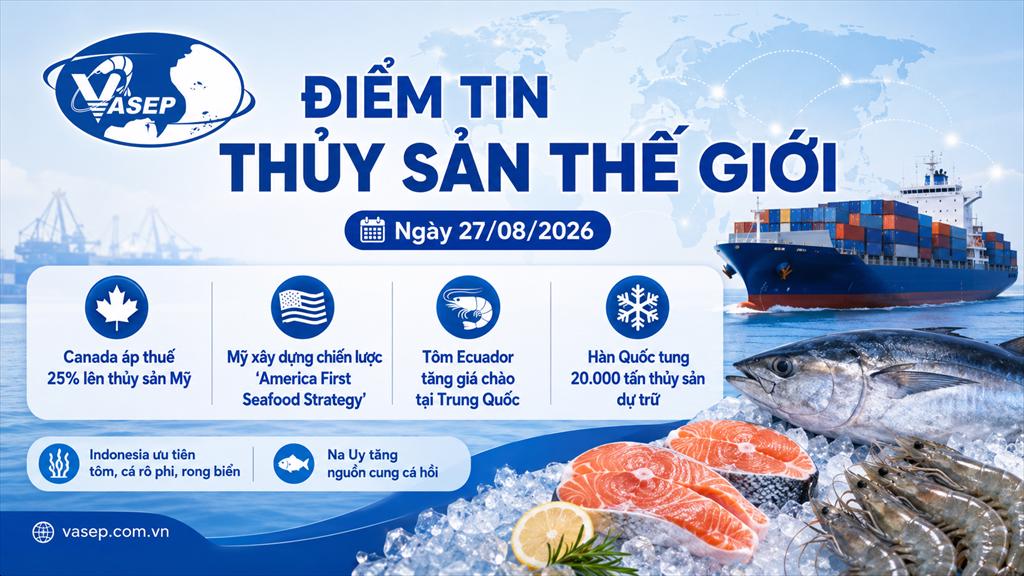 Điểm tin thủy sản thế giới ngày 27082026