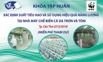 27/3/2019 - [Cần Thơ] Khóa tập huấn: Xác định suất tiêu hao và sử dụng hiệu quả năng lượng tại NMCB cá da trơn và tôm