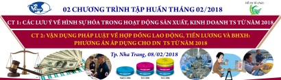 Chiều 8/2/2018 - [Nha Trang] Hội thảo “Vận dụng pháp luật về hợp đồng lao động, tiền lương và BHXH: Phương án áp dụng cho DN thủy sản từ 2018”