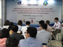 Ảnh Hội Thảo tập huấn: "Phổ biến và trao đổi các bất cập, vướng mắc tại TT02/2018/TT-BNNPTNT và công tác cấp S/C, C/C cho DN XK hải sản khai thác” 