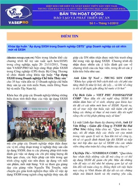 Bản tin hoạt động đào tạo và phát triển dự án số 1 - tháng 1-2/2012