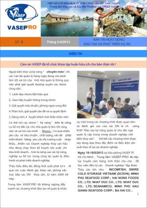 Bản tin hoạt động đào tạo và phát triển dự án số 3 - tháng 5-6/2013