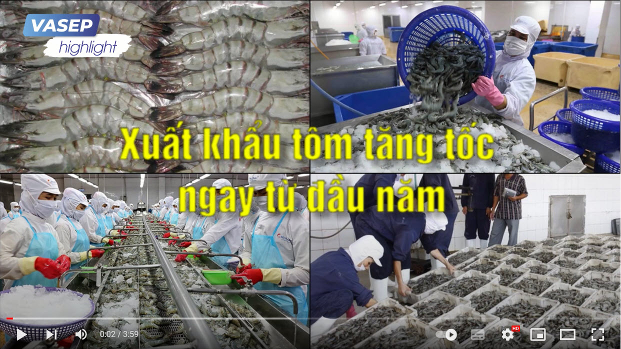 VASEP Highlight - Tôm T32022 Xuất khẩu tôm tăng tốc ngay từ đầu năm